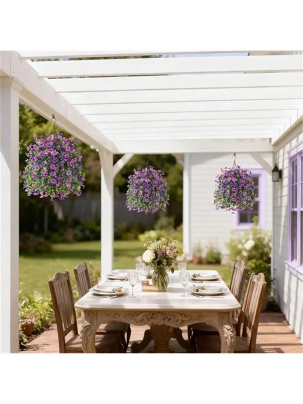 Artificial Hanging Flowers Outdoors Faux Silk Daisies UV Resistant Gardens Decor